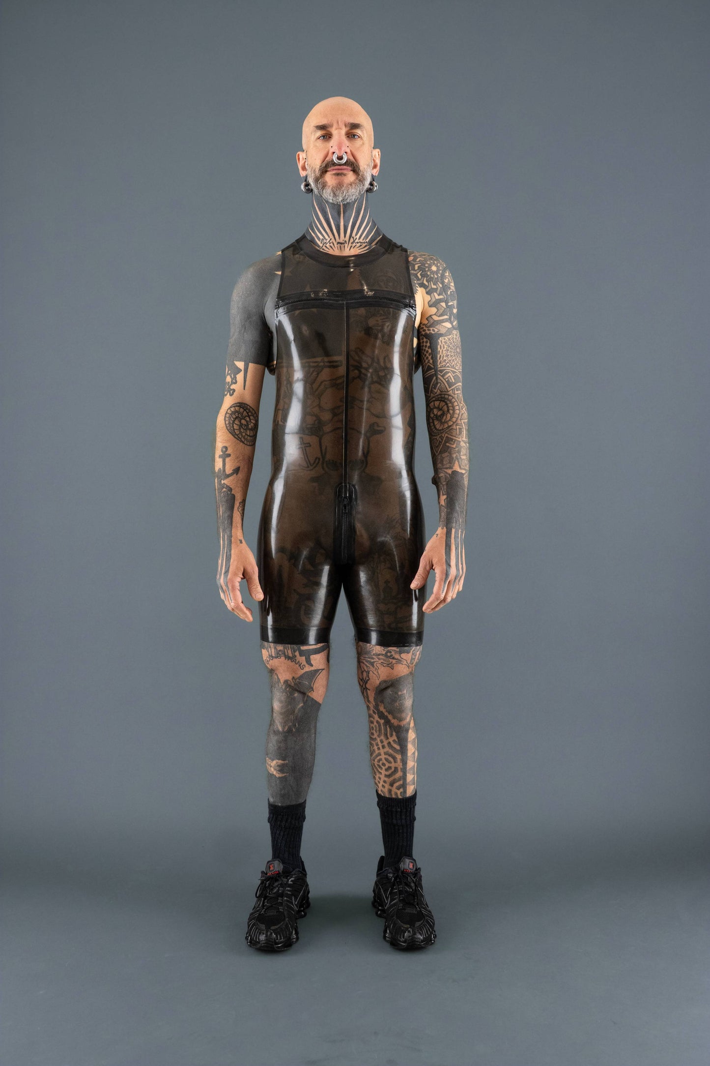 CHEST ZIP SHORT SUIT
